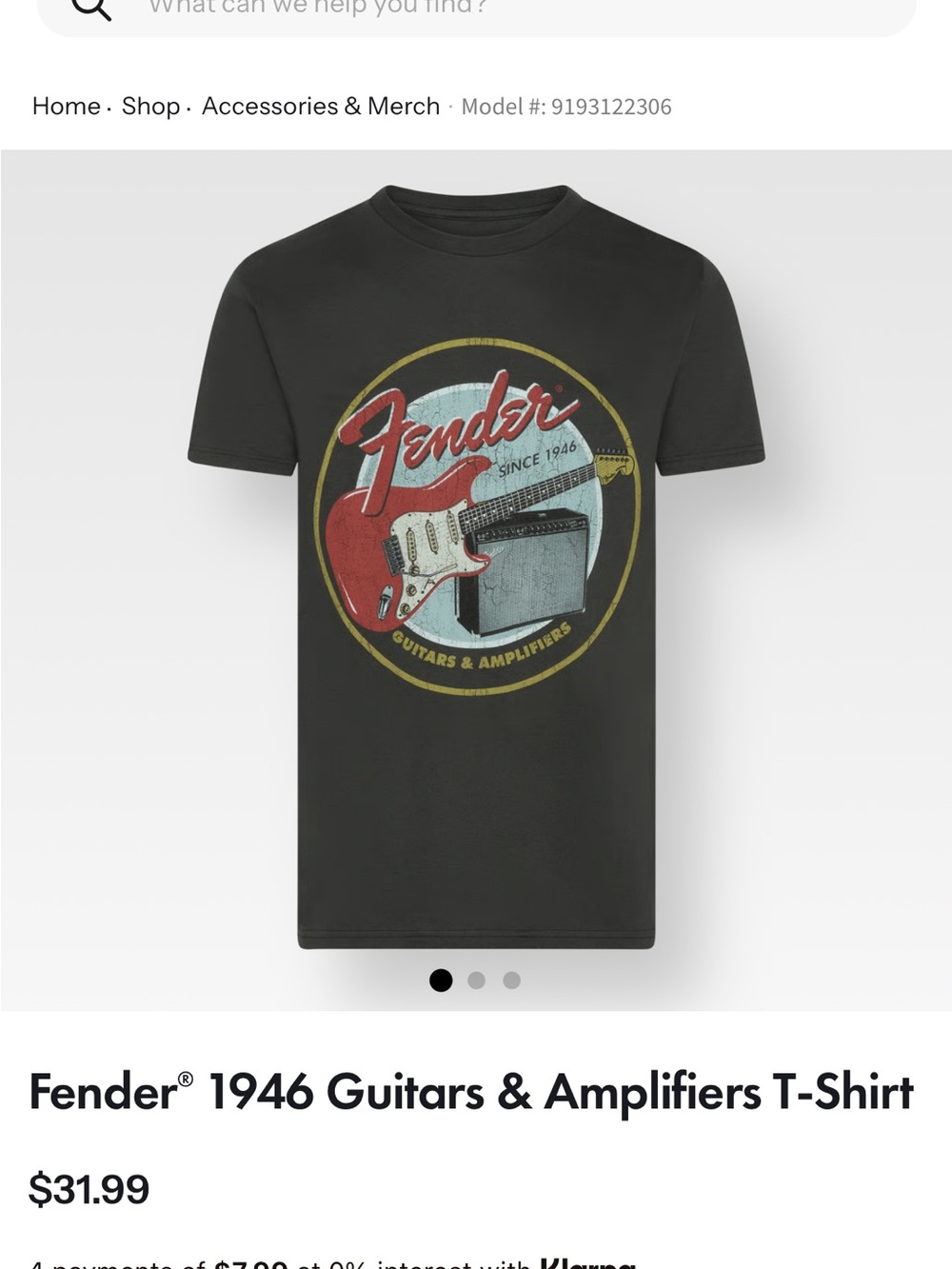 Fender guitars vintage style tshirt
